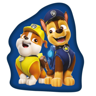 Tvarovaný mikroplyšový polštářek Paw Patrol Blue 31x28 cm